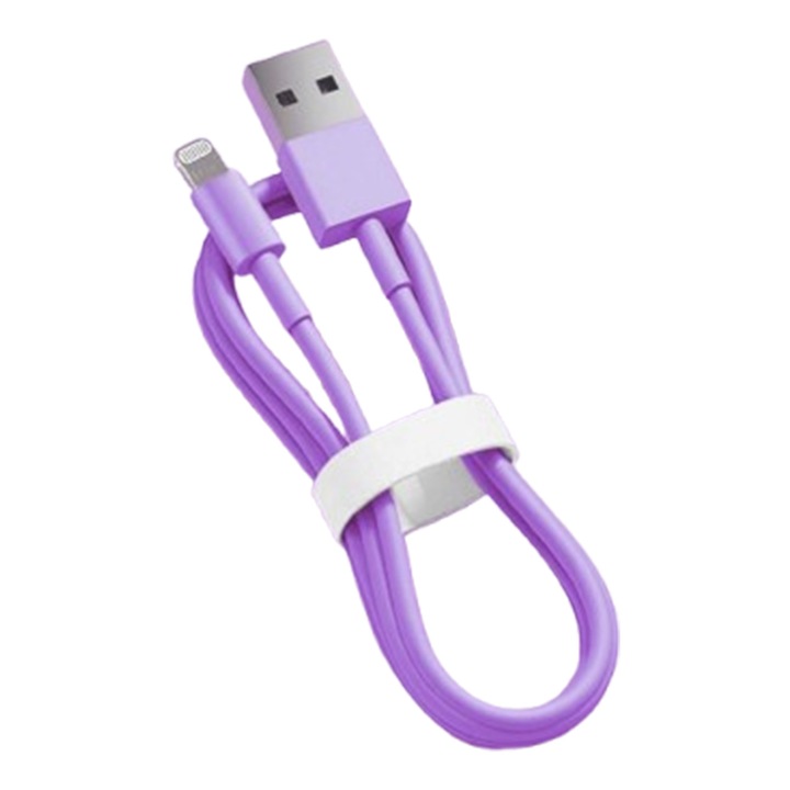Кабел за зареждане на iPhone, лилав, 1м, за бързо зареждане, съвместим с iPhone и iPad