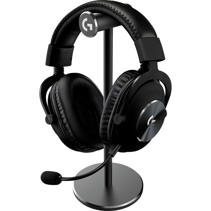 Слушалки Logitech PRO X и стойка Logitech, Черен