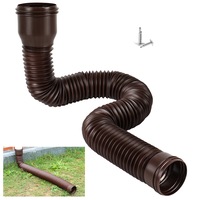 Furtun de scurgere a apei pluviale, extensie telescopica, poate fi folosit in gradina, durabil, culoare maro