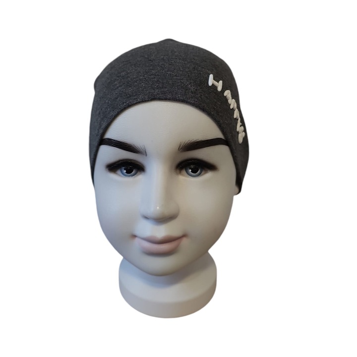 Caciula Pentru Copii, Colen, Toamna, Model Happy, Bumbac, Gri