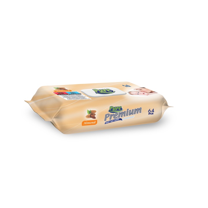 Servetele umede cu capac Pure Premium 64buc/pachet