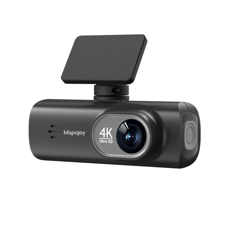 Видеорегистратор Mapajoy PRO-DRIVE, Full HD 4K 2160P, 1,44-инчов IPS екран, Wi-Fi, GPS, 170° широк зрителен ъгъл, Нощно виждане, Циклично записване, G-сензор, Гласови инструкции, Видеокамера за заден ход, Черен