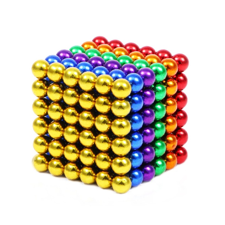 OEM 5mm-es színes mágnesgolyók, 216 db, erős mágneses erővel, oktató Rubik-kocka típusú játék, mágneses golyók, gyerekjátékok, kreatív mágneses golyók relaxációhoz és mentális stimulációhoz