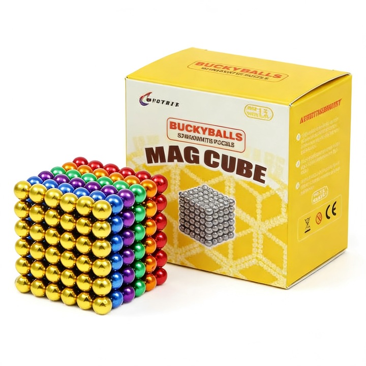 5mm-es színes mágnesgolyók, 216 db, MTEVOTX®️, erős mágneses erővel, oktató Rubik-kocka típusú játék, mágneses golyók, gyerekjátékok, kreatív mágneses golyók relaxációhoz és mentális stimulációhoz