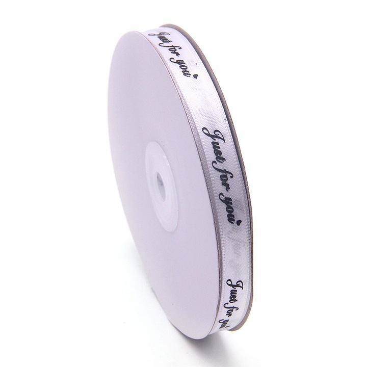 Panglica handmade, alb, 45m x 1cm, pentru ambalare cadouri, decorare petreceri