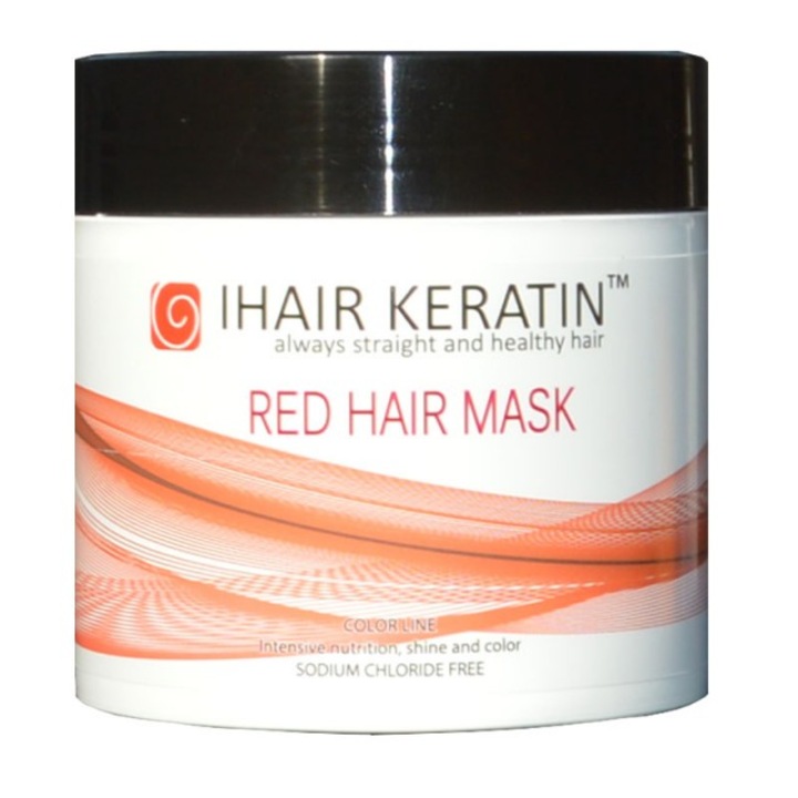 Masca coloranta Rosie pentru par 500 ml Ihair Keratin
