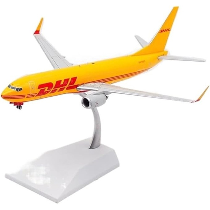 Модел на самолет DHL B737 мащаб 1/300 за възрастни, самолет от метална сплав, JENUOS®, 20 см, модел на самолет, жълт