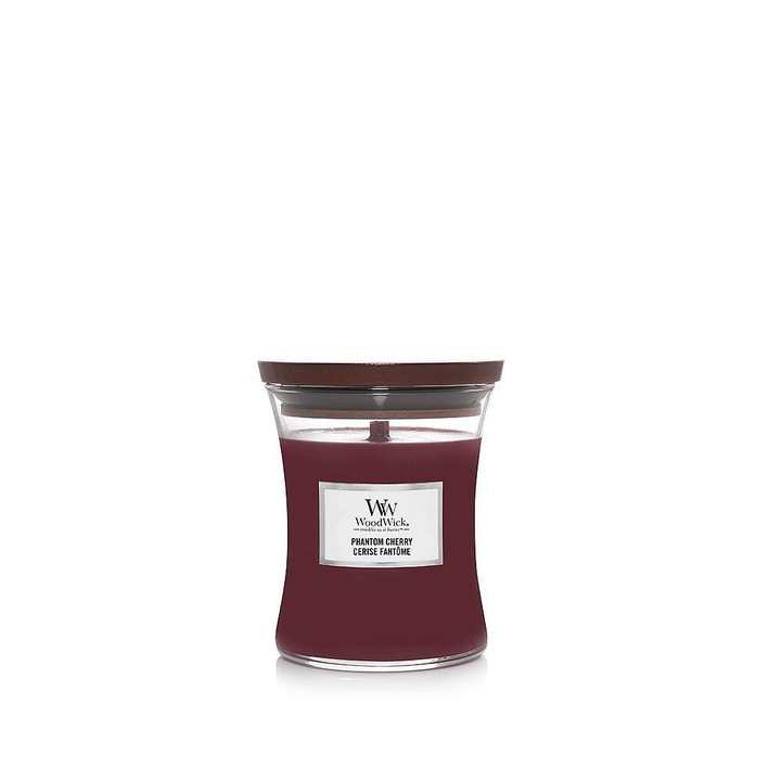 Ароматна свещ WoodWick Phantom Cherry, Среден буркан