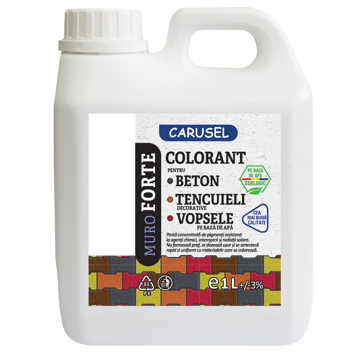 Colorant beton pe baza de apa, negru, 1L