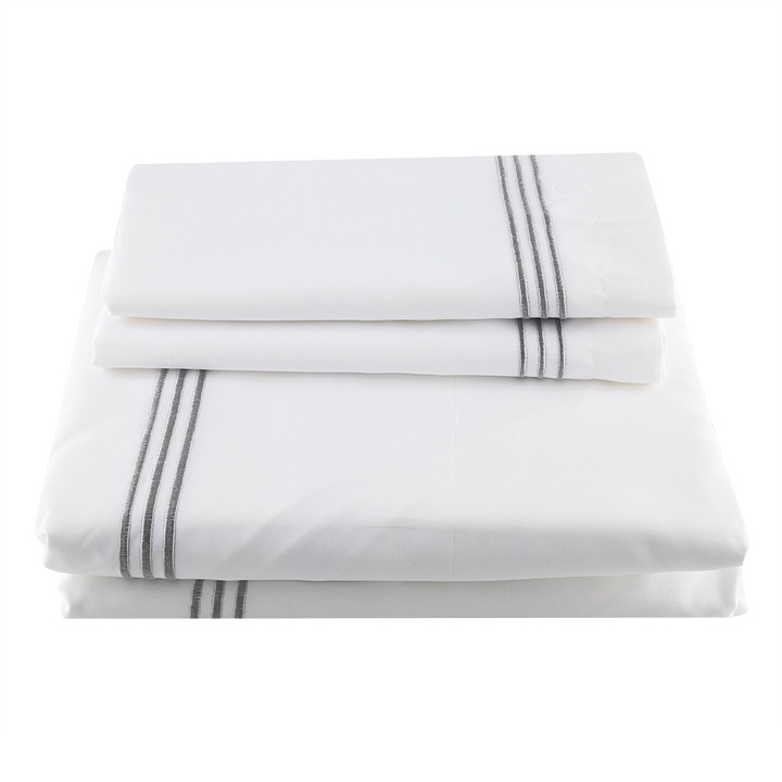 Jormftte ágyneműhuzat garnitúra, 3 részes, hímzett, 228x260cm, 50x90cm (2 párna), egyszínű