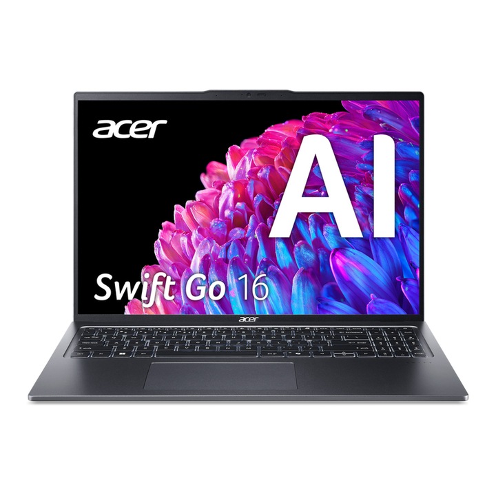 Лаптоп Acer Swift Go 16 SFG16-72-5657, NX.KVPEX.005.250SSD, 16", Intel Core Ultra 5-125U (12-ядрен), Intel Arc 4 Core, 16GB LPDDR5X, Сив