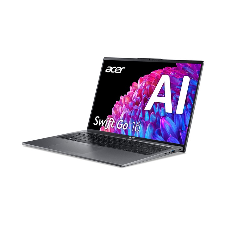 Лаптоп Acer Swift Go 16 SFG16-72-5657, NX.KVPEX.005.250SSD, 16", Intel Core Ultra 5-125U (12-ядрен), Intel Arc 4 Core, 16GB LPDDR5X, Сив