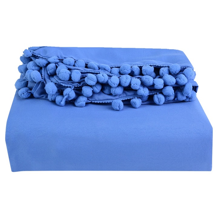 Jormftte ágynemű, paplanhuzat és párnahuzat szett, mosott pamut, tengerészkék, queen méret