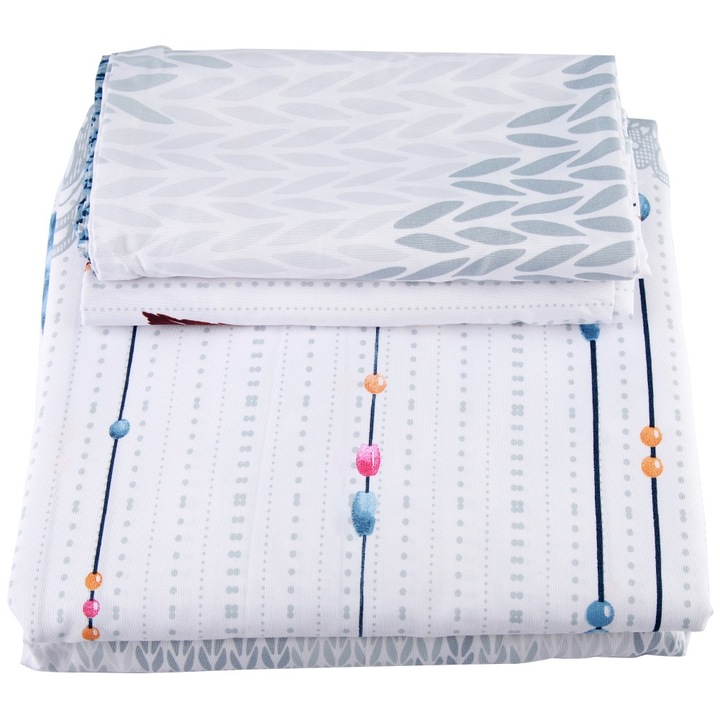 Спално бельо Jormftte, комплект с калъфки за възглавници и кувертюра, полиестер, многоцветен, размер кувертюра 168x228см, размер калъфка 51x66см