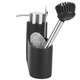 Suport detergent chiuveta, Fokelyi, rezin si otel inoxidabil 304, negru, 21x8x24cm