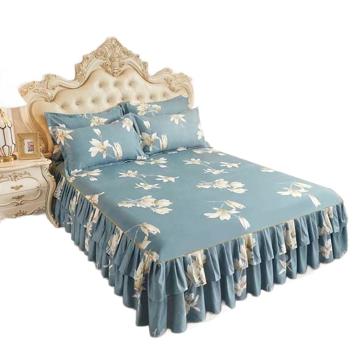 Ágyneműgarnitúra, Jormftte, ágytakaró 180x200cm, 2 párna 48x74cm, csipke, pamut és poliészter