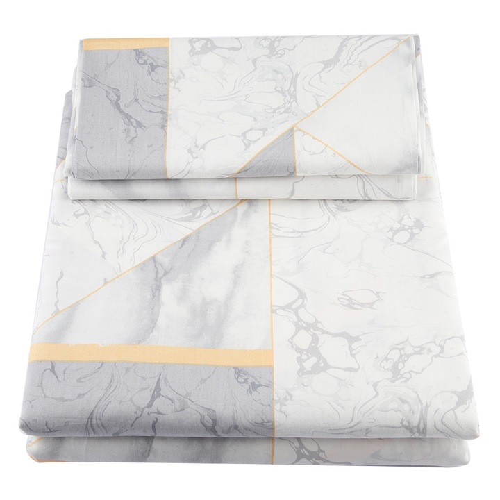 3 db/szett 100% természetes pamut, kockás egyszínű minta, paplanhuzat, párnahuzatok, ágynemű szett (king)