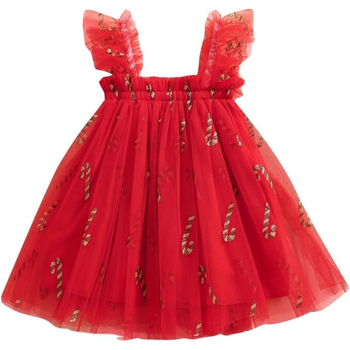 Бонбонена рокля за момичета, Червен