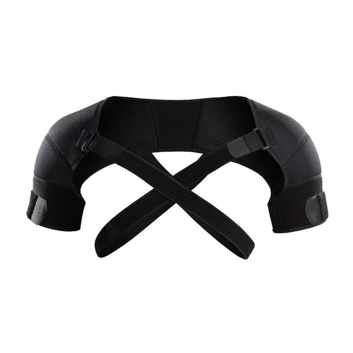 Orteza pentru sustinere umar-brat, Axroad Mall, Umeri dubli, Ameliorarea durerii de umar, Grabire proces de vindecare, Bretele ajustabile unisex, Reglabil si respirabil, Ameliorarea durerii de umar, Neopren, Marime S/M, Negru