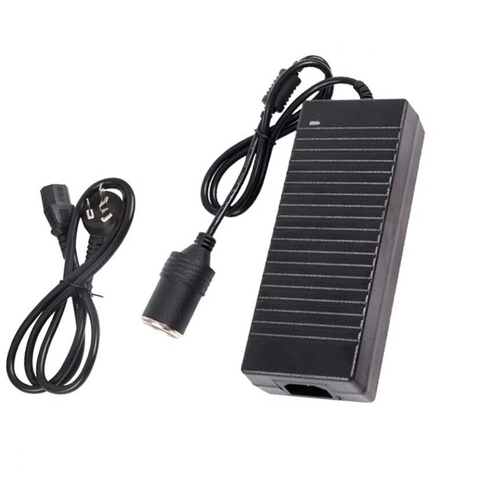 Adaptor priza Auto cu Bricheta 230V-12V/15A 180W Negru