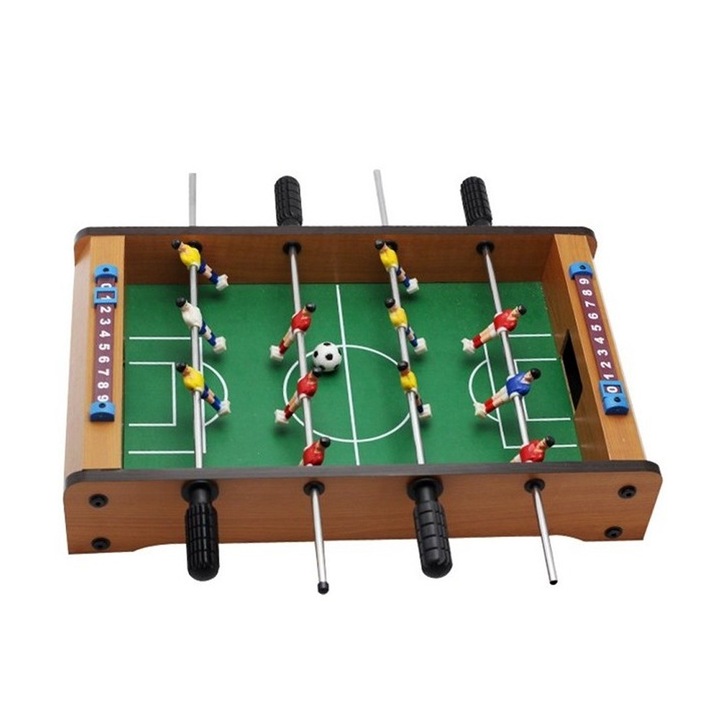 Masa de Fotbal cu Teren si 12 Jucatori, OPTIM SOLUTION, cu Tablou pentru Ccor, din Metal, Lemn, ABS, 34.5 x 23 x 7 cm, pentru Copii