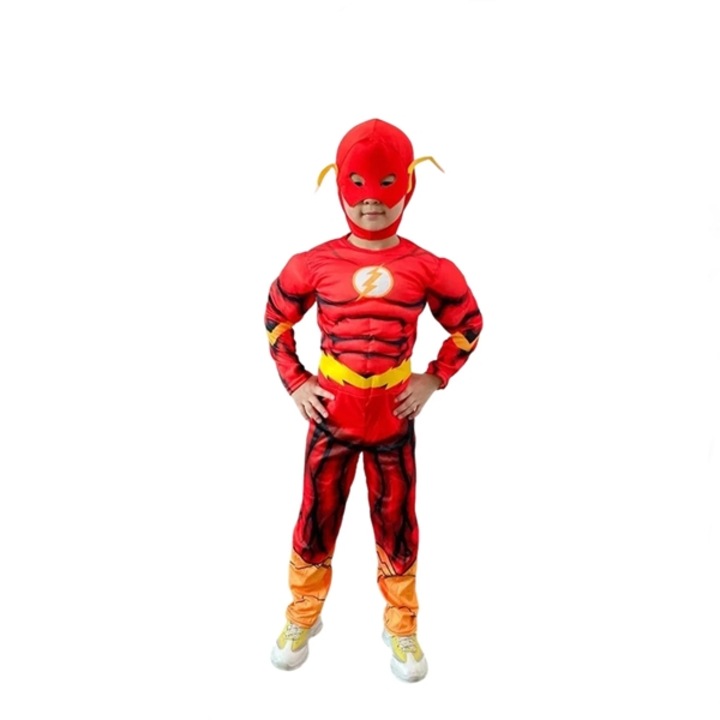 Costum Flash pentru copii, IdeallStore, 3-5 ani, rosu