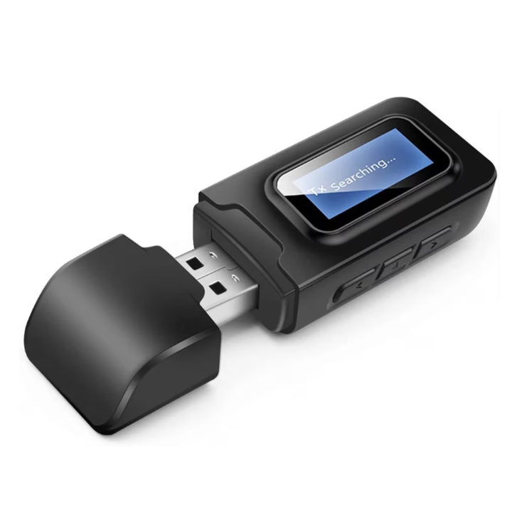 Adaptor Bluetooth 2 in 1 receiver transmitter cu display LCD pentru muzica