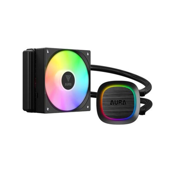 Водно охлаждане, Gamdias AURA GL120 v2 Black, aRGB, 120mm, Water Cooling