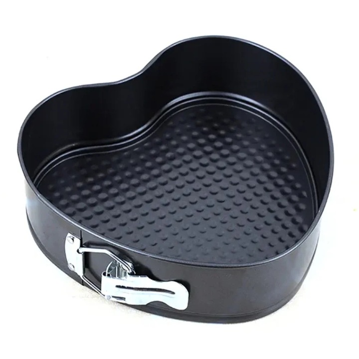 Fém tepsi Pufo kiadós sütemények sütéséhez szív alakú, kivehető talppal, 24 cm