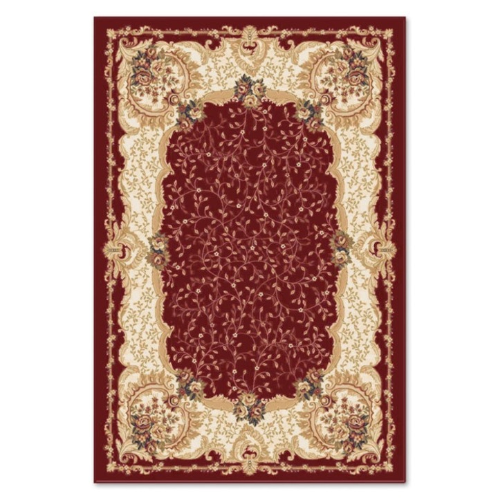 Covor living / dormitor Carpeta Atlas 30241-41355, 60 x 110 cm, polipropilena heat-set, bordo, dreptunghiular