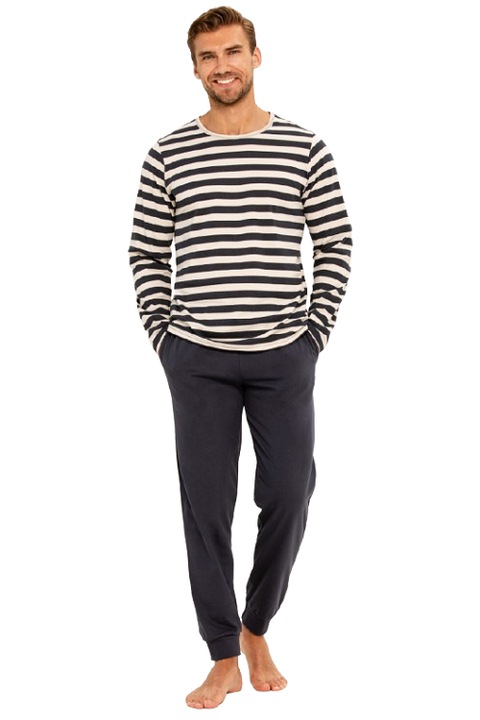 Taro férfi pizsama, Brace modell, pamut