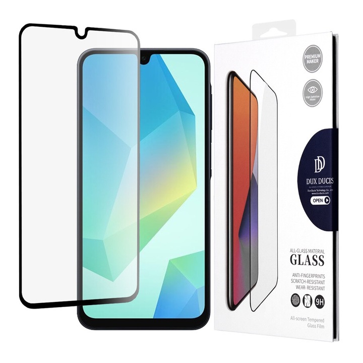 Fólia Samsung Galaxy A16 4G / A16 5G készülékhez - Dux Ducis edzett üveg - fekete