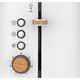 Prajitor de paine ECG ST 2768 Timber White, 925 W, 2 felii, 7 trepte, otel inoxidabil, elemente din lemn, alb