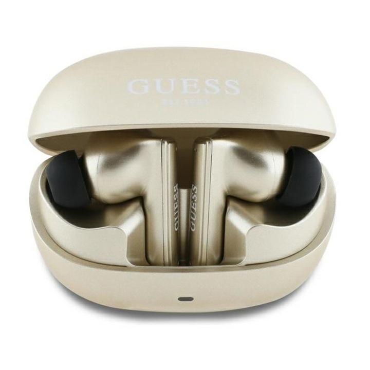 Истински безжични стерео слушалки, Bluetooth - отпечатано лого на Guess Capsule (GUTWST88MCTGD), Златист