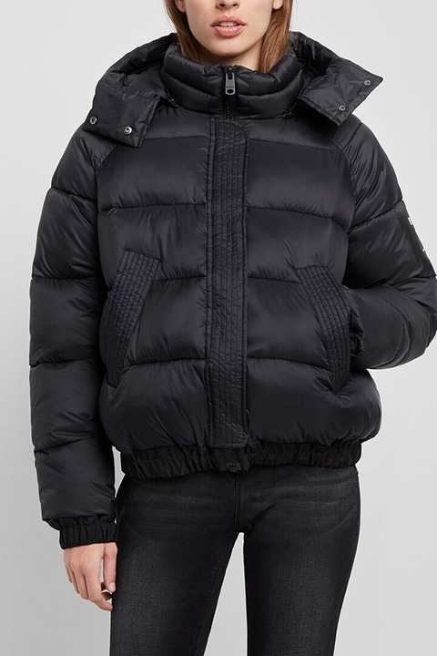 Geaca cu gluga detasabila si umplutura puf Bergen, Negru