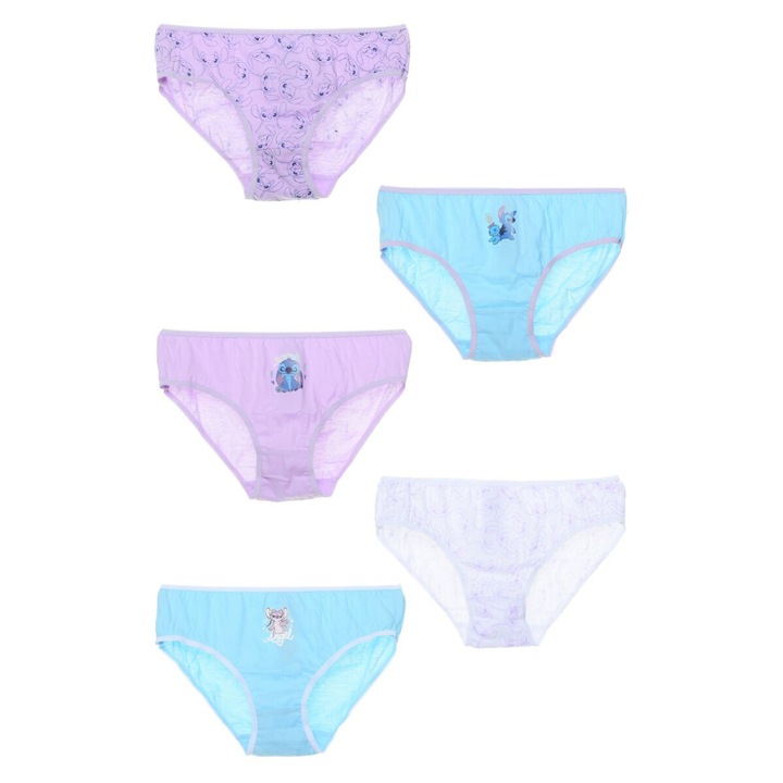 Lany bugyi szett, 5 par, Disney, Lilo es Stitch, pamut, szines, Többszínű, 150 CM