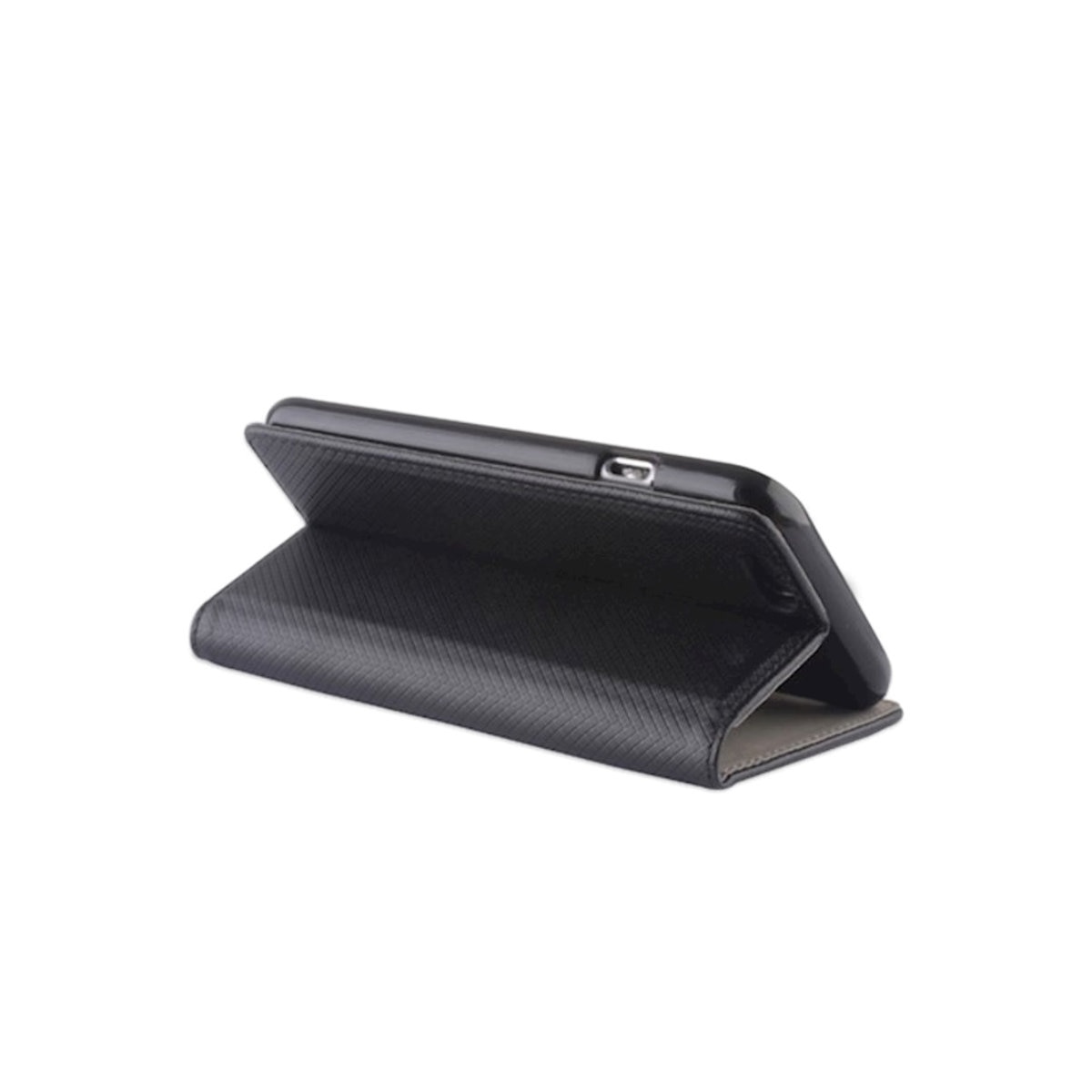 Husa tip carte, compatibila cu Motorola Moto G24 / G04, premium flip book cu inchidere magnetica si functie stand, buzunar card, negru Negru Flip cover