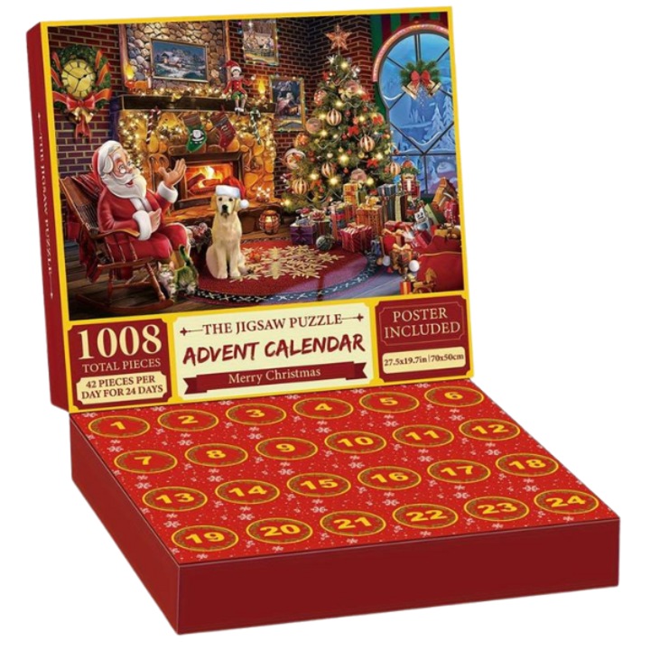 Karácsonyi adventi naptár puzzle-val (1008 db) – Puzzlex
