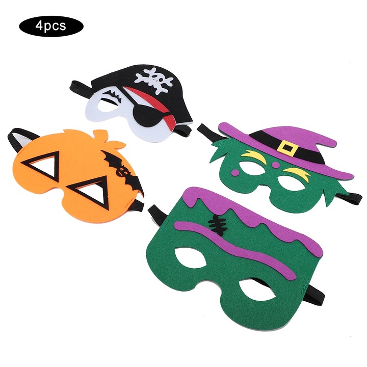 4 darabos Jormftte karneváli maszkkészlet, egyedi forma, bulikra, Halloweenre, többszínű