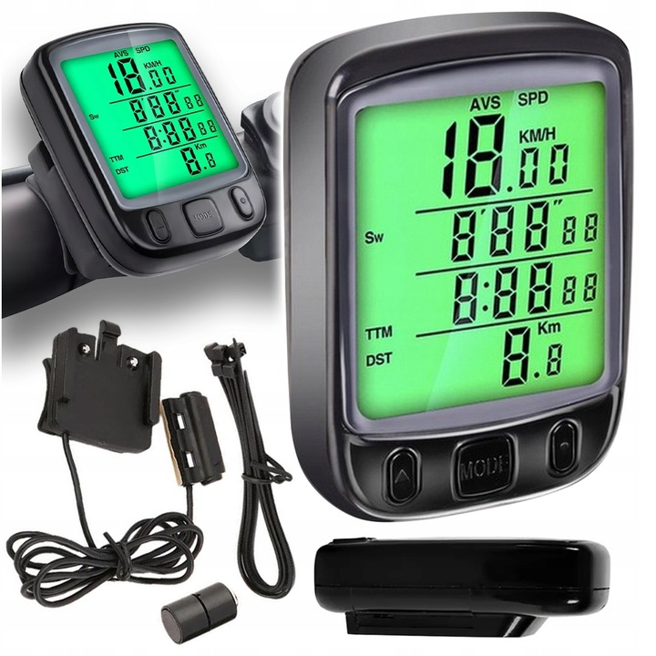 Vízálló digitális vezetékes kerékpár sebességmérő