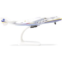 Macheta avion Antonov Mriya AN-225，Model de avion din metal cu ecran trepied，JENUOS®，20 cm，Alb