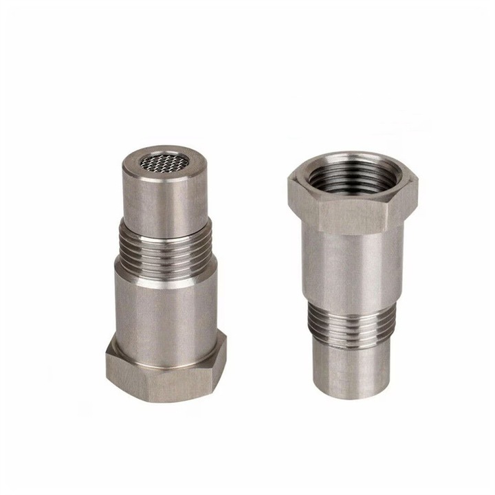 Set de 2 adaptoare pentru senzor de oxigen, AjieQaQ, M18x1.5, otel inoxidabil, lungime 46.5mm