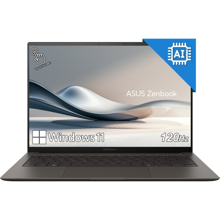 Лаптоп Asus Zenbook S 14 OLED UX5406SA-PZ281X, UX5406SA-PZ281X.250SSD, 14", Intel Core Ultra 7 258V (8-ядрен), Intel Arc 140V 8 Core, 32GB LPDDR5x, Сребрист