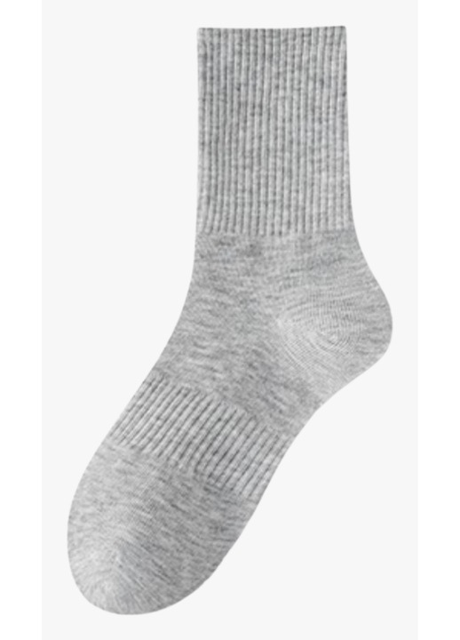 Set 3 perechi, Sosete, sosete lungi business, pentru barbati, bumbac pieptanat, varf fara cusatura, respirabile, pentru sport, pentru uz zilnic, Gri, marimea 38-44 EU, CoziSox