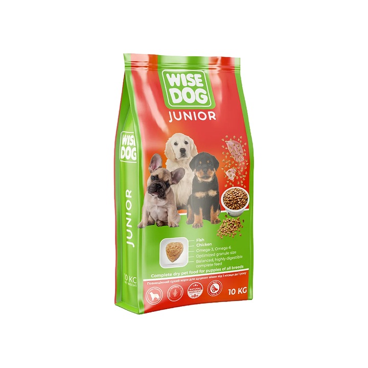 Hrana uscata pentru caini juniori Wise 10 kg