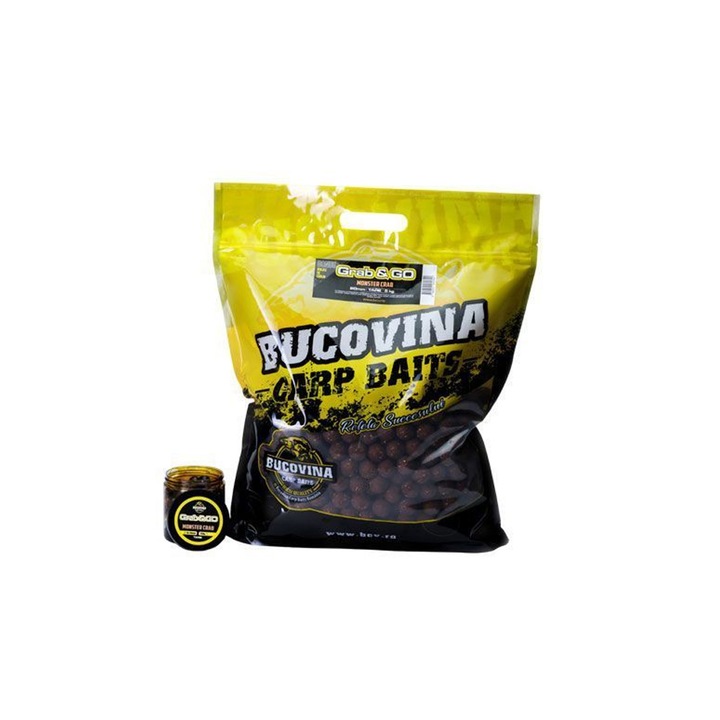 Boilies Bucovina Carp Baits Grab and GO Monster Crab Solubil, 24mm, 5kg