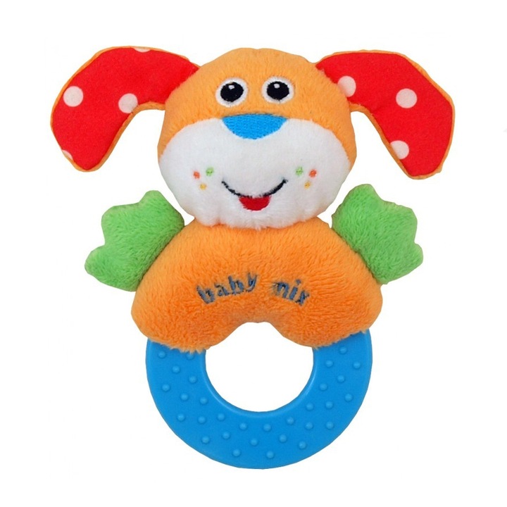 Baby Mix kutyás csörgő plüssjáték TE-8377E, Többszínű 0-3 hónap