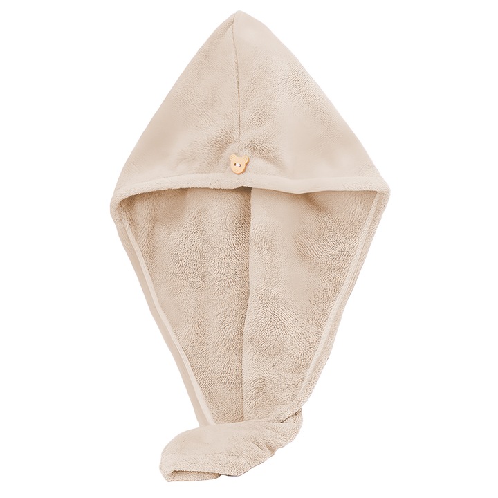 Кърпа за коса, стил тюрбан, микрофибър, кафява, 60 x 40 см