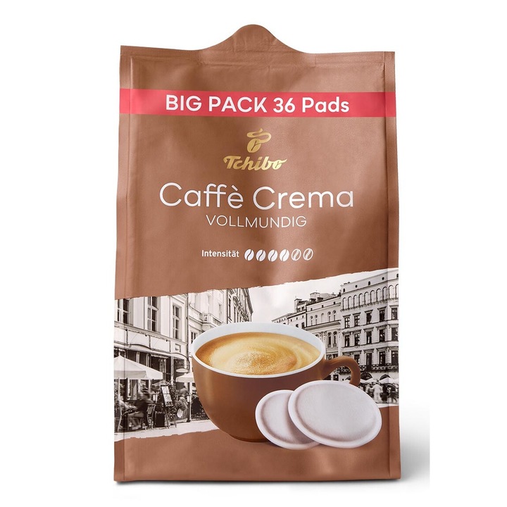 Paduri cafea Tchibo Caffe Cream Vollmundig 36 bucati, aromat, crema