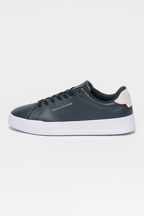 Tommy Hilfiger, Pantofi sport din piele cu insertii din piele intoarsa Court, Albastru ultramarin